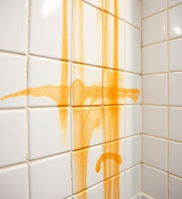 Scale buildup on a faucet spray head — Lone Grove